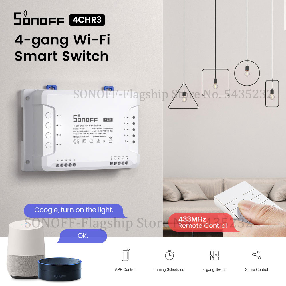 Itead SONOFF 4CH R3 Wifi Wirel - Relay Module 4 Channel recension och pris