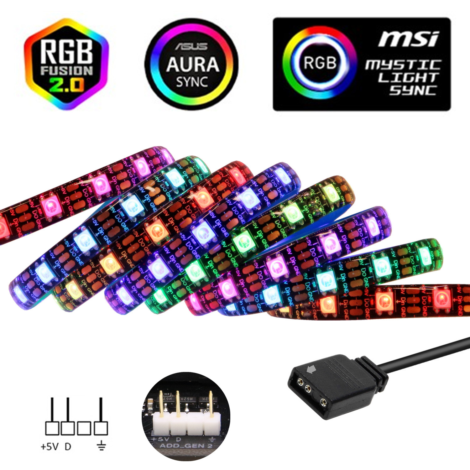 WS2812b ARGB LED Strip 5V 60Le - Ws2812B Strip 5V recension och pris