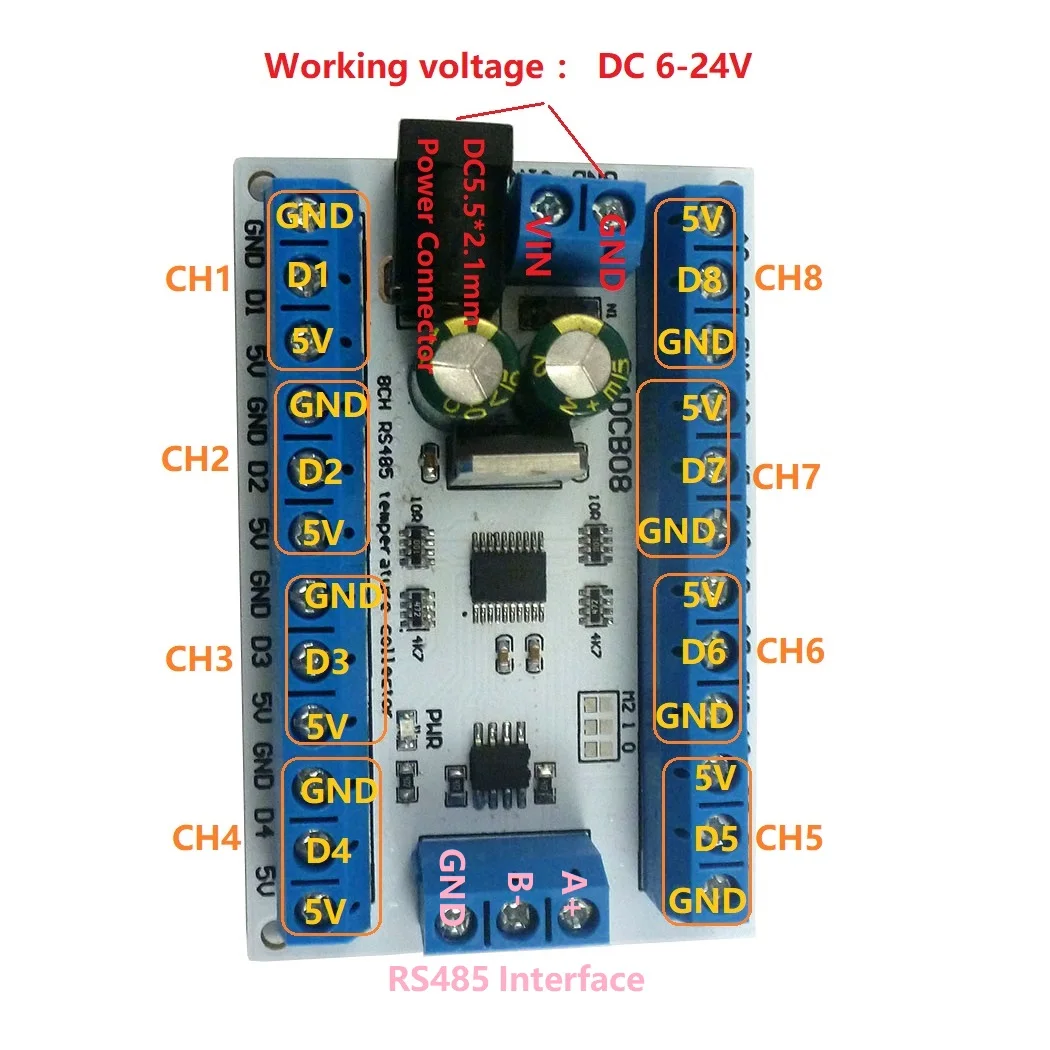 8 Channel DS18B20 Temperature  - Ds18B20 recension och pris