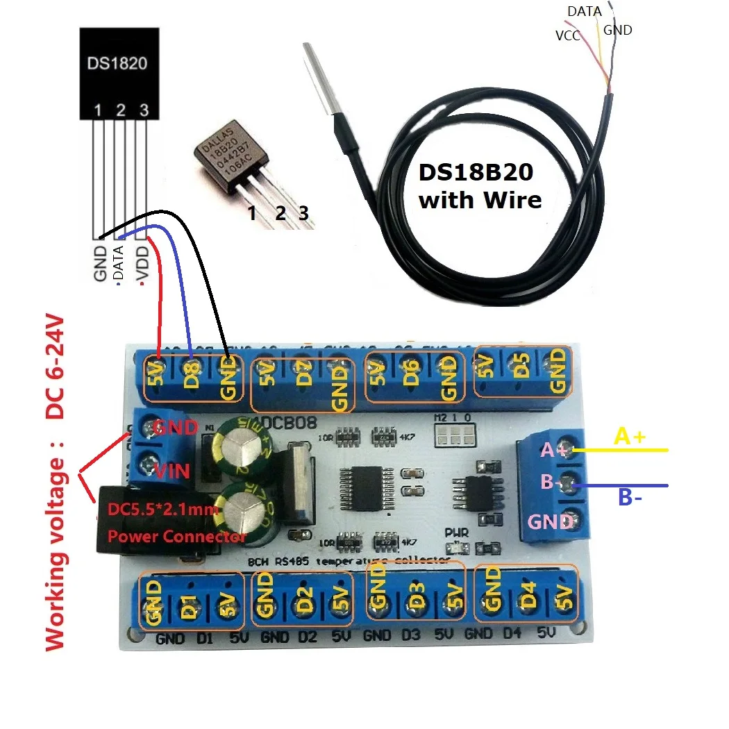 8 Channel DS18B20 Temperature  - Ds18B20 recension och pris