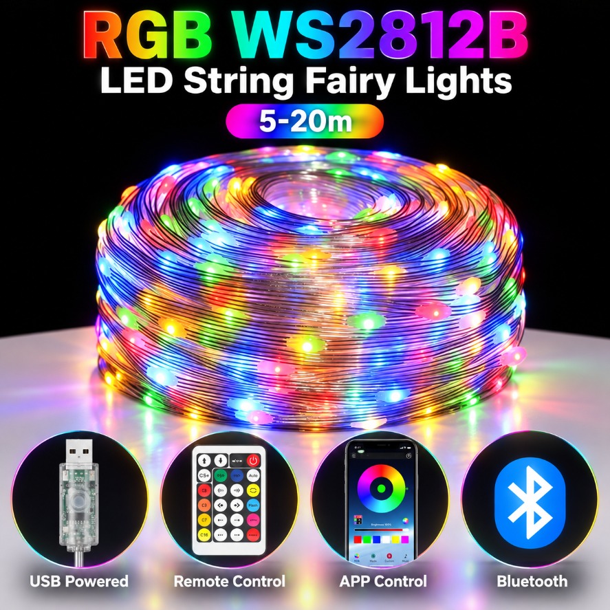 5-20m WS2812B RGB LED Fairy St - Ws2812B Strip 5V recension och pris