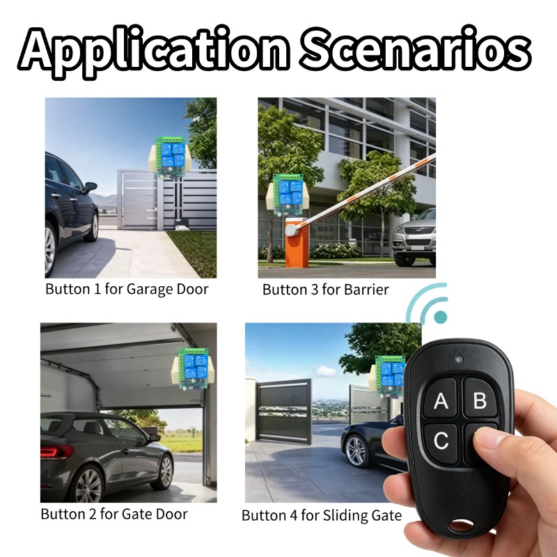 433MHz Universal Wireless Remo - Relay Module 4 Channel recension och pris