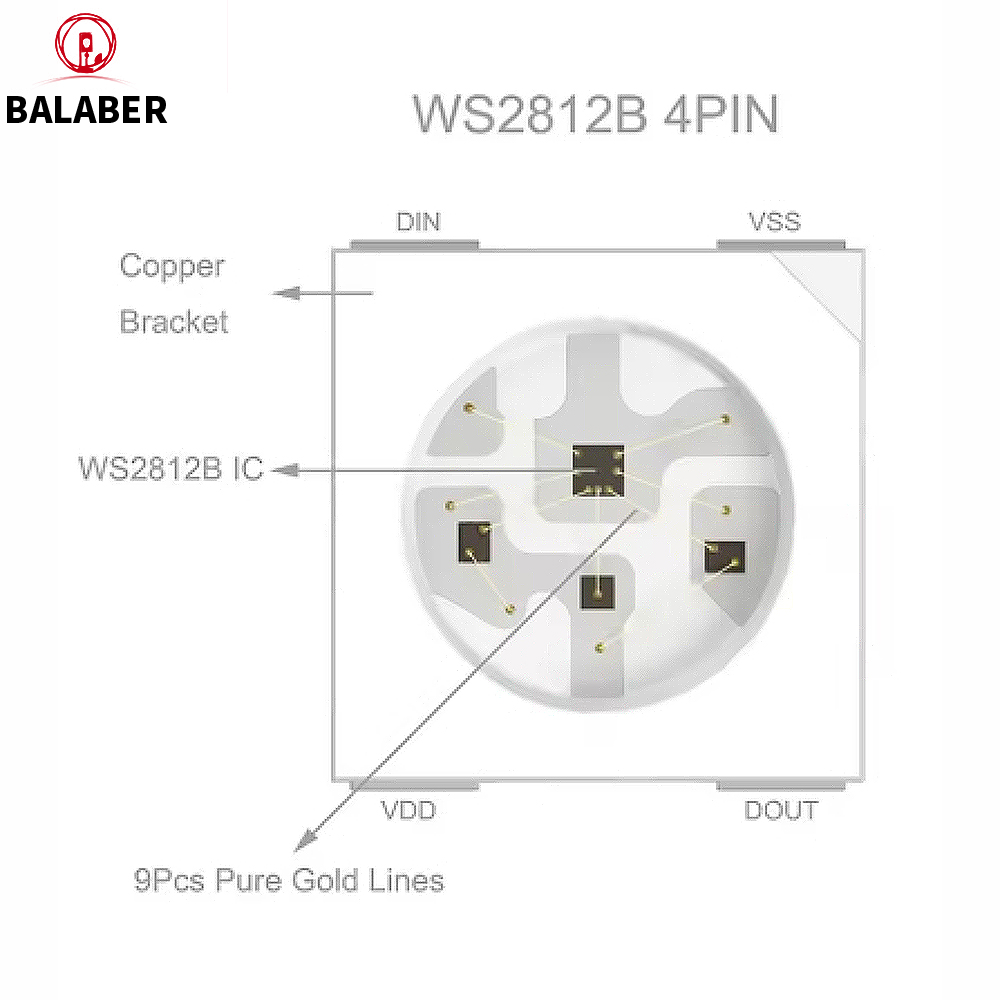 WS2812B 4-pin LED Chip With He - Ws2812B Strip 5V recension och pris