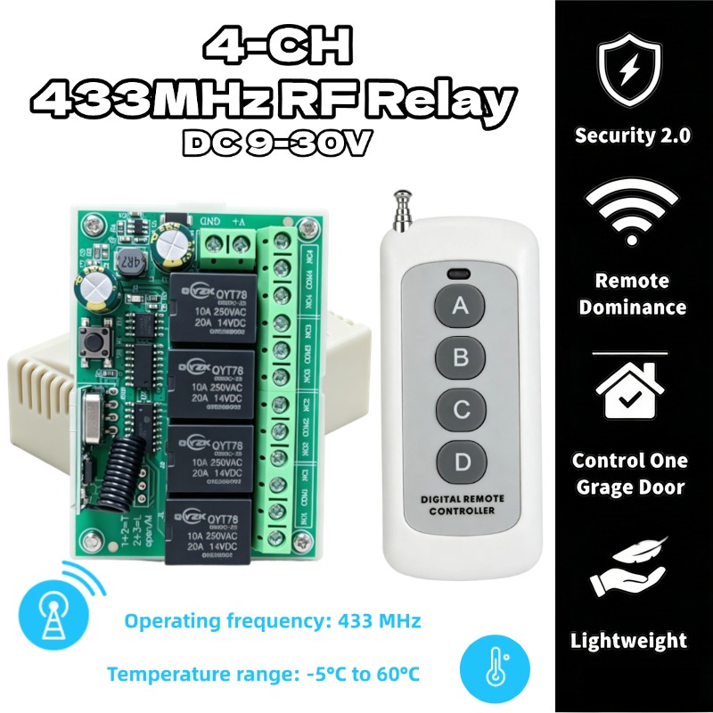 Universal Wireless Remote Cont - Relay Module 4 Channel recension och pris